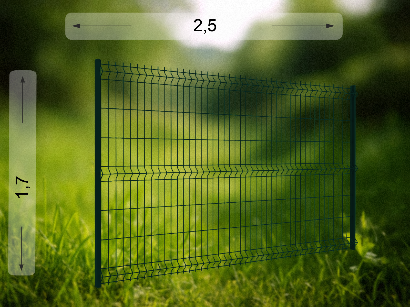 3D панель  2.5×1.7 м оцинкованная RAL 6005